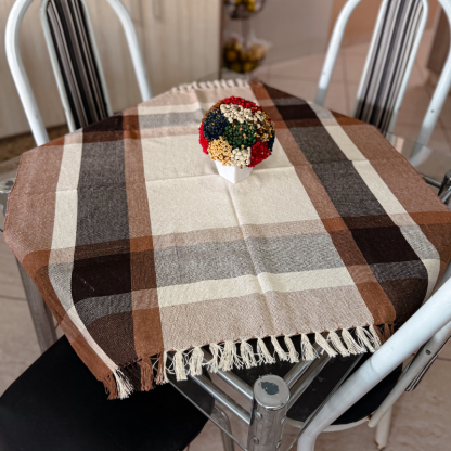 Toalha de Mesa Quadrada 80x80cm - Artesanal 100% algodão
