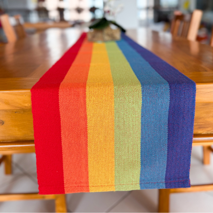 Caminho de Mesa | BELGA ARCO IRIS | Artesanal 1,5m 2m | Artesanato Mesa Posta Cozinha